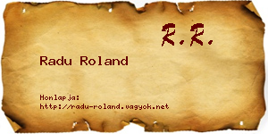 Radu Roland névjegykártya